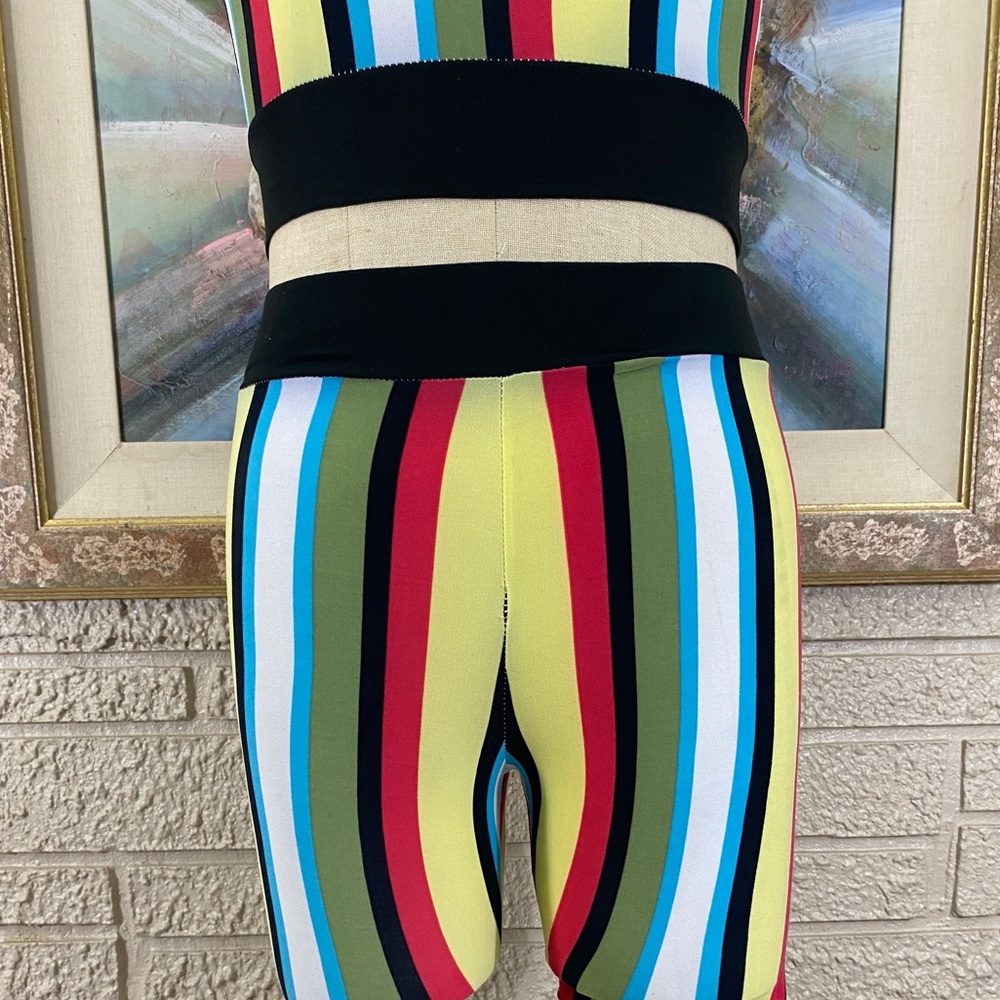 SJL Apparel Multicolor Striped Cropped Tank & Leggings Set - Picture 6 of 10